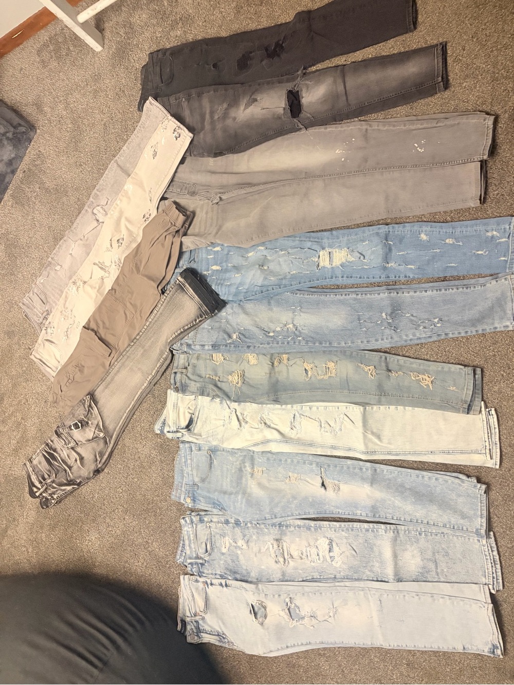 Men's Skinny Distressed Light Blue Jeans - Modern Slim/Skinny Fit